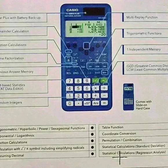 CASIO FX-300ES PLUS-BU Scientific Calculator Natural Textbook Display Blue - Picture 3 of 10